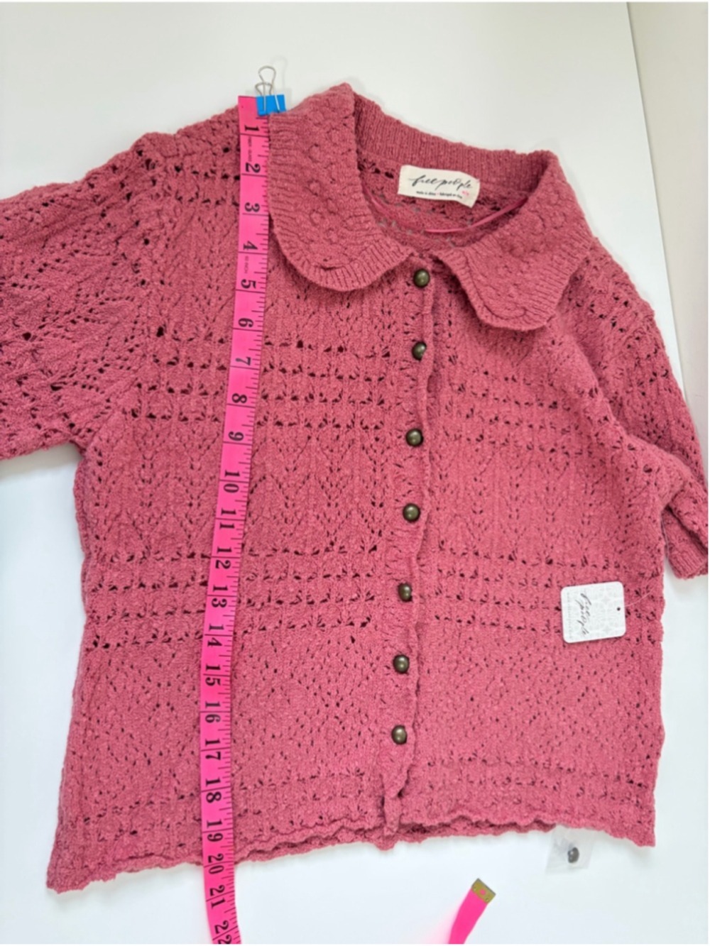 FREE PEOPLE DAILY CARDIGAN FADED ROSE SIZE M - Picture 12 of 12